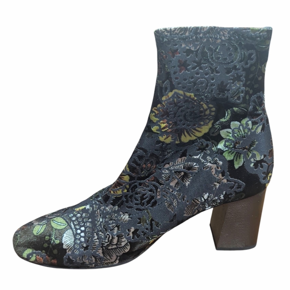 Hispanitas Portia Womens Bootie Floral Stretch Velvet Burnout‎ Floral Size 40 10